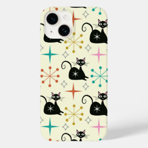 Mid Century Atomic Cats with Retro  Starbursts  Case-Mate iPhone 14 Case