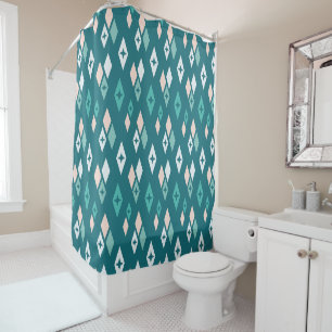 Mid Century Atomic Diamonds Teal, Peach, Pale Blue