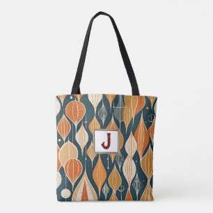 Mid Century Atomic Drops Ochre  Modern Retro  Tote Bag