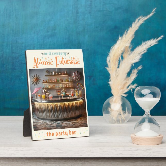 Mid Century Atomic Futuristic Party Bar Plaque (Side)