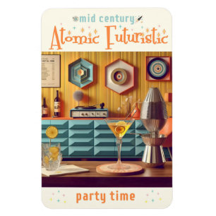 Mid Century Atomic Futuristic Party Room Magnet