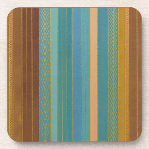 Mid Century Atomic Futuristic Stripes Print Coaster