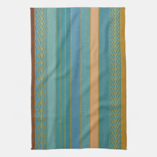 Mid Century Atomic Futuristic Stripes Print Kitchen Towel