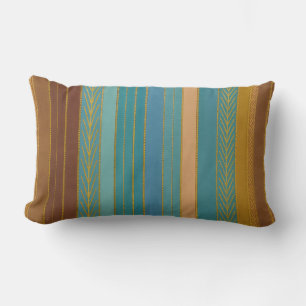 Mid Century Atomic Futuristic Stripes Print Lumbar Pillow