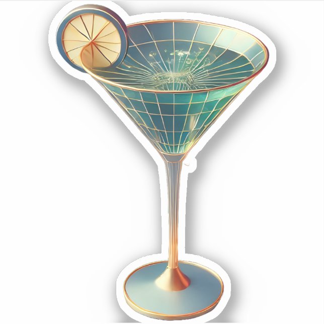 Mid Century Atomic Futuristic Wormhole Martini  (Front)