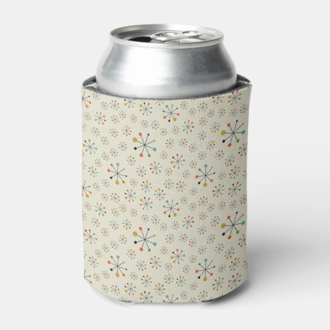 Mid-Century Atomic Inspired Pattern Can Cooler (Can Front)