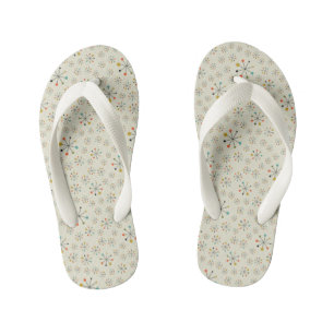 Mid-Century Atomic Inspired Pattern Kid's Flip Flops