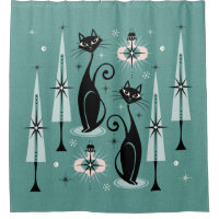 Mid Century Atomic Kitty Christmas ©studioxtine