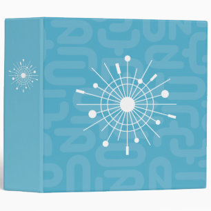 Mid Century Atomic MOD Merry Christmas Aqua Binder