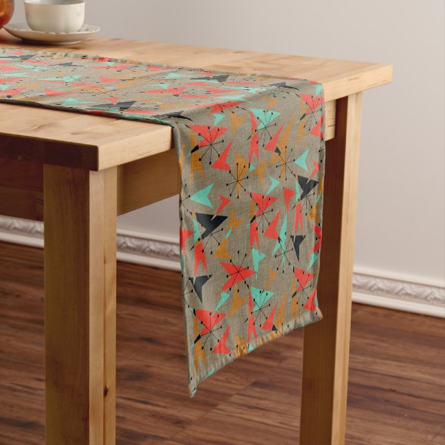 Mid-Century, Atomic Pattern 14" X 72" Table Runner (In Situ)