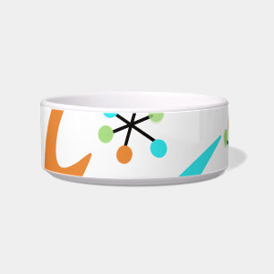 Mid-Century Atomic Pet Bowl 