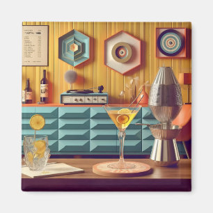 Mid Century Atomic Retro Futuristic Party Room Magnet