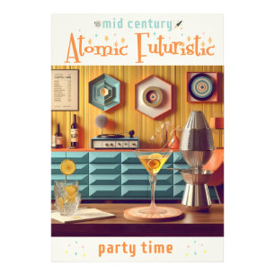 Mid Century Atomic Retro Futuristic Party Room Photo Print