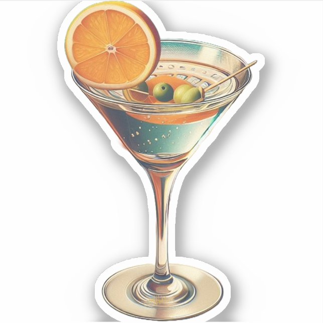 Mid Century Atomic Space Age Futuristic Martini (Front)