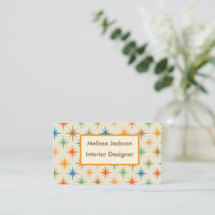 Mid Century Atomic Starburst Interior designer Business Card