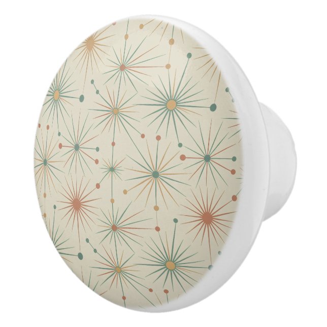 Mid Century  Atomic Starburst Modern Retro Ceramic Knob (Right)