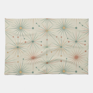 Mid Century Atomic Starburst Modern Retro Kitchen Towel