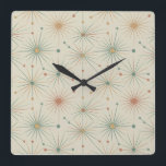 Mid Century  Atomic Starburst Modern Retro Square Wall Clock<br><div class="desc">Mid Century  Atomic Starburst Modern Retro</div>