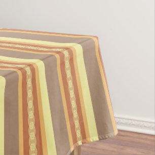 Mid-Century awning stripe - Earth neutrals Tablecloth