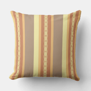 Mid-Century awning stripe - Mustard Yellow and Tan Outdoor Pillow