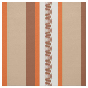 Mid-Century awning stripe - taupe and coral Fabric