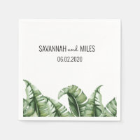 Mid Century Banana Leaf Wedding Cocktail