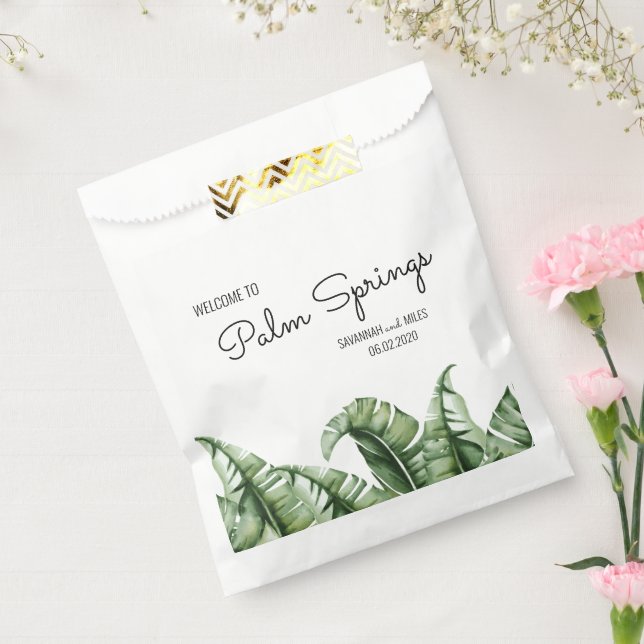 Mid Century Banana Leaf Wedding Welcome Favour Bag (Sealed)