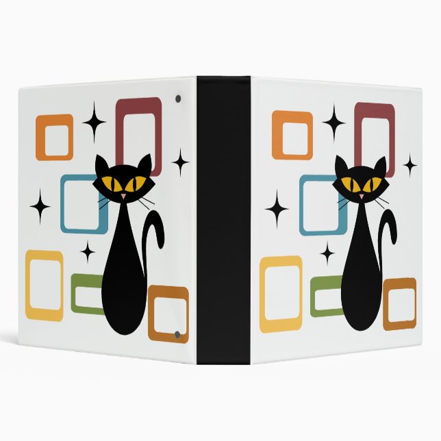 Mid Century black cat Binder (Background)