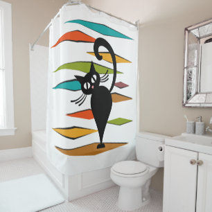 Mid Century black cat design