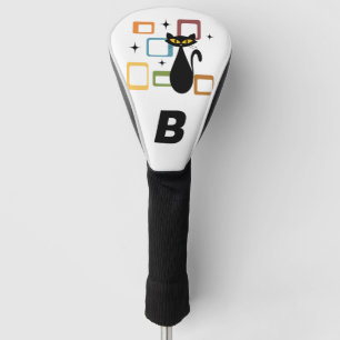 Mid Century black cat Golf Head Cover