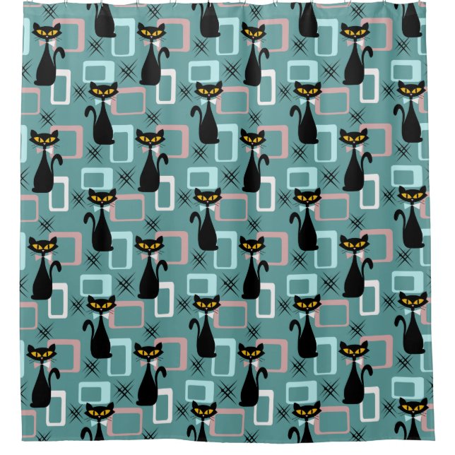 Mid Century black cat pattern (Front)