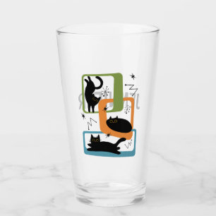 Mid Century black cats Glass