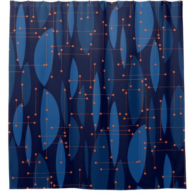 Mid-Century Blue Atomic Seamless Pattern (Front)