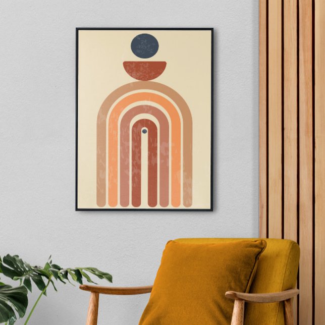 Mid Century Boho Art, Stretched Large Finished  Canvas Print (Creator Uploaded)
