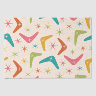 Mid Century Boomerang with Retro Starbursts  Tissue Paper