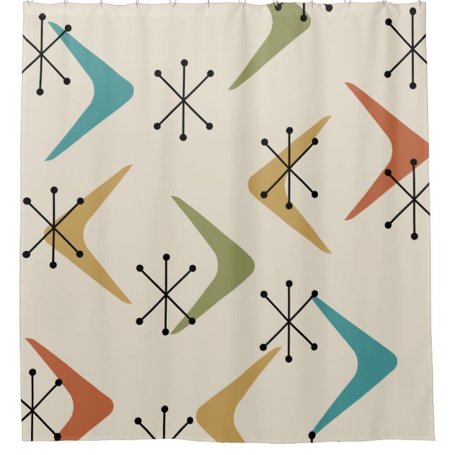 Mid Century Boomerangs Starbursts Multicolored (Front)