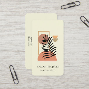 Mid Century Botanical Abstract Terracotta Boho Business Card