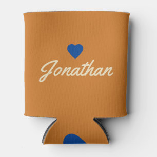 Mid-Century Burnt Honey Vintage BL Heart Signature Can Cooler