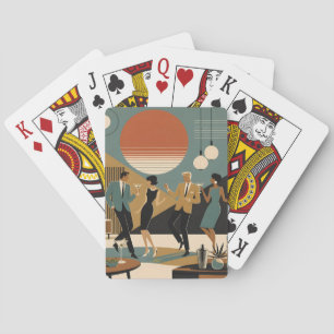 Mid Century California Vibes Martini Dance Party Playing Cards