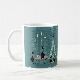 Mid Century Cat Family Holiday ©️studioxtine Coffee Mug