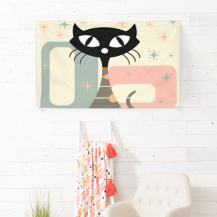 Mid Century Cat Mid-Century Modern Banner