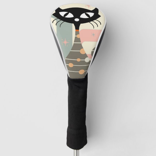 Mid Century Cat Mid-Century Modern Golf Head Cover (Front)