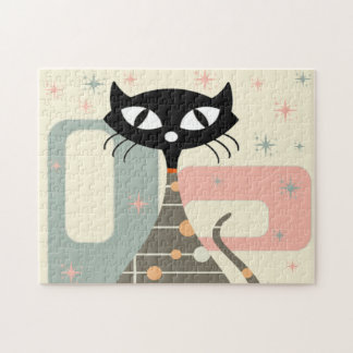 Mid Century Cat Mid-Century Modern Jigsaw Puzzle