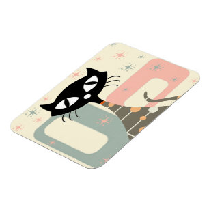 Mid Century Cat Mid-Century Modern Magnet