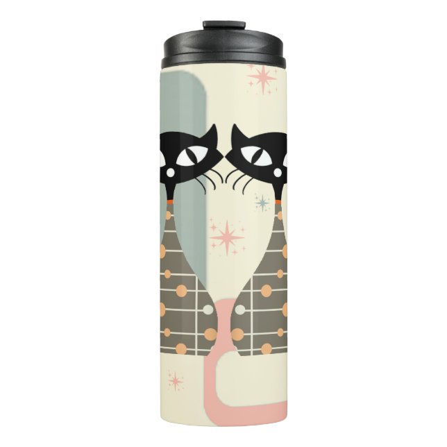 Mid Century Cat Mid-Century Modern Thermal Tumbler (Front)