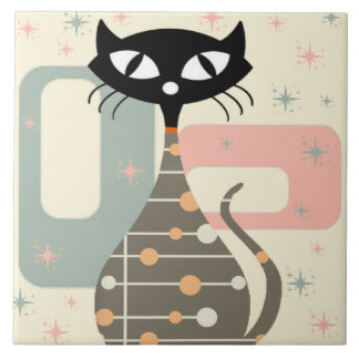 Mid Century Cat Mid-Century Modern Tile