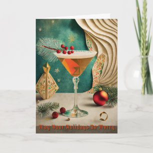 Mid Century Christmas Cocktail Party Happy Hour Card