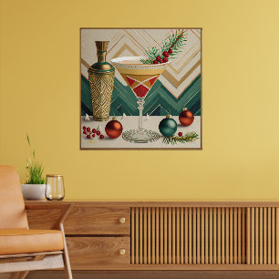 Mid Century Christmas Cocktail Party Happy Hour Poster
