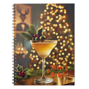 Mid Century Christmas Merry & Bright Cocktail Notebook