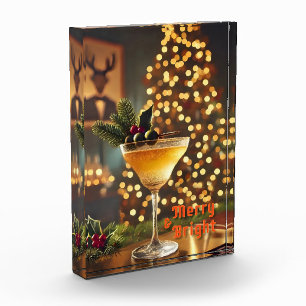 Mid Century Christmas Merry & Bright Cocktail  Photo Block